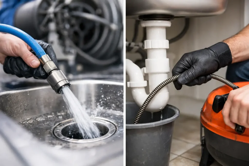 Drain Cleaning vs Drain Snaking